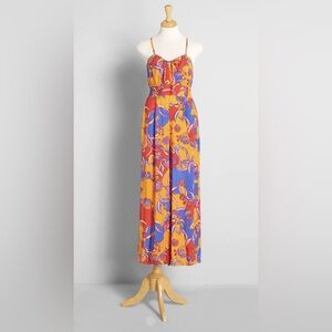Modcloth Multicolor Floral “For the Love of Festival Season" Jumpsuit